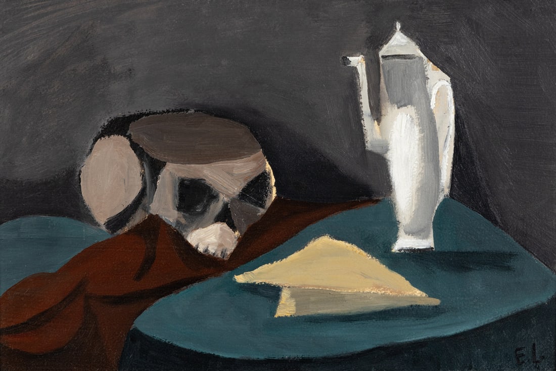 Edgar Levy
(American, 1907-1975)
Tabletop Still Life with Skull, Pitcher, and Sheet (1 of 5)