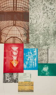 Robert Rauschenberg (American, 1925-2008) Soviet/American Array II, 1988-90: Robert Rauschenberg (American, 1925-2008) Soviet/American Array II, 1988-90 intaglio in colors with collage on Saunders paper signed, dated, and numbered 15/55 in pencil Sheet: 87 3/4 x 53 1/8