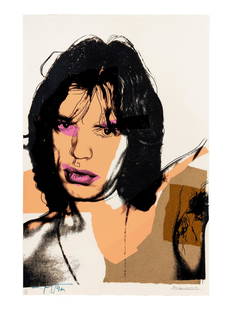 Andy Warhol (American, 1928-1987) Mick Jagger, 1975: Andy Warhol (American, 1928-1987) Mick Jagger, 1975 screenprint signed by the artist and Mick Jagger and numbered 31/250 in pencil 43 1/2 x 29 inches. Property from a Kansas City Collector 