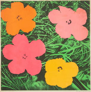 Andy Warhol (American, 1928-1987) Flowers, 1964: Andy Warhol (American, 1928-1987) Flowers, 1964 offset lithograph on paper signed and dated in ink 22 x 21 7/8 inches. Literature: Feldman & Schellmann II.6