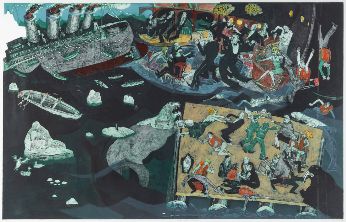 Warrington Colescott
(American, b. 1921)
Raft of the Titanic, 1988 (1 of 7)