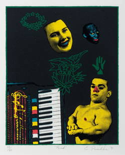 Ed Paschke (American, 1939-2004) Bad, 1991: Ed Paschke (American, 1939-2004) Bad, 1991 color lithograph and screenprint signed, titled, dated, and numbered 53/60 in pencil 14 3/4 x 12 1/8 inches.