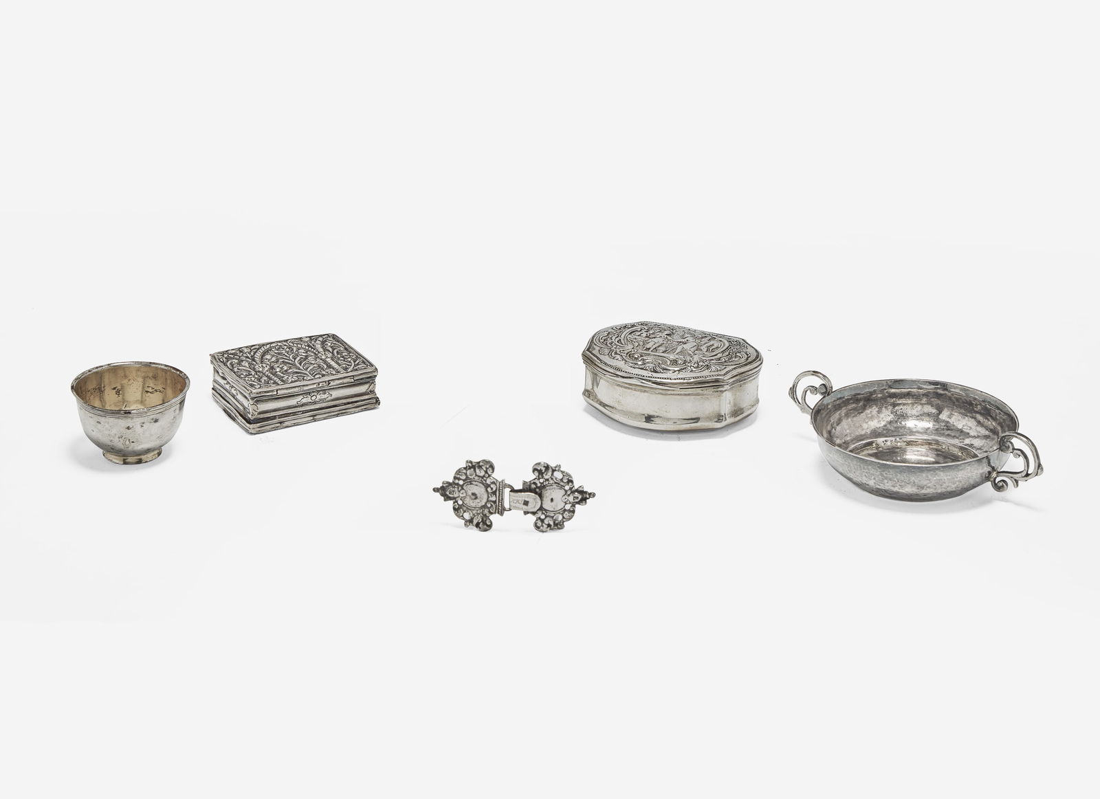 An assembled group of six Continental silver items, 18th / 19th century   Comprising a two-handled (1 of 1)