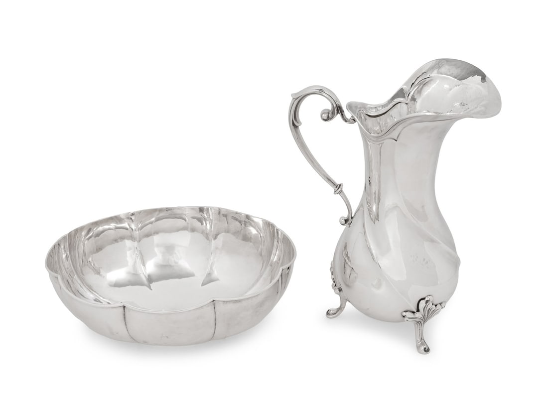 A Buccellati Silver Water Pitcher and Bowl (1 of 9)