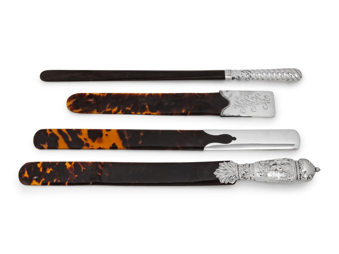 Four Silver Mounted Faux Tortoiseshell Page Turners (1 of 8)