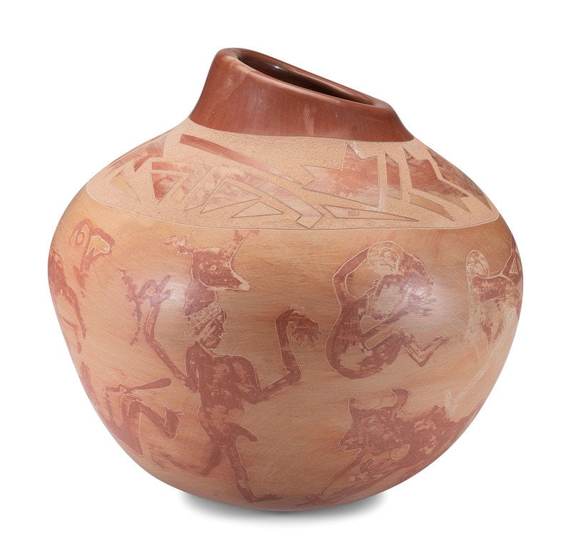 Jody Folwell
(Santa Clara, b. 1941)
Red and Buff Pottery Olla (1 of 5)