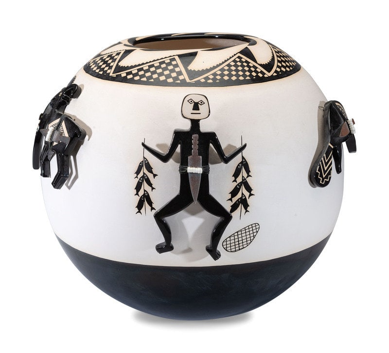 Bunny Tobias
(American, b. 1963)
Ceramic Mimbres-Style Pottery Jar (1 of 4)