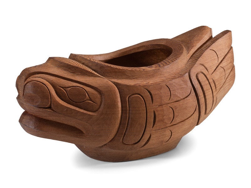Tony Hunt, Jr. (Kwakwaka'wakw, b. 1961) Feast Bowl, 2008: Tony Hunt, Jr. (Kwakwaka'wakw, b. 1961) Feast Bowl, 2008 signed and dated on baseheight 7-1/4 inches x length 14-1/2 inches This lot is located in Cincinnati. Co