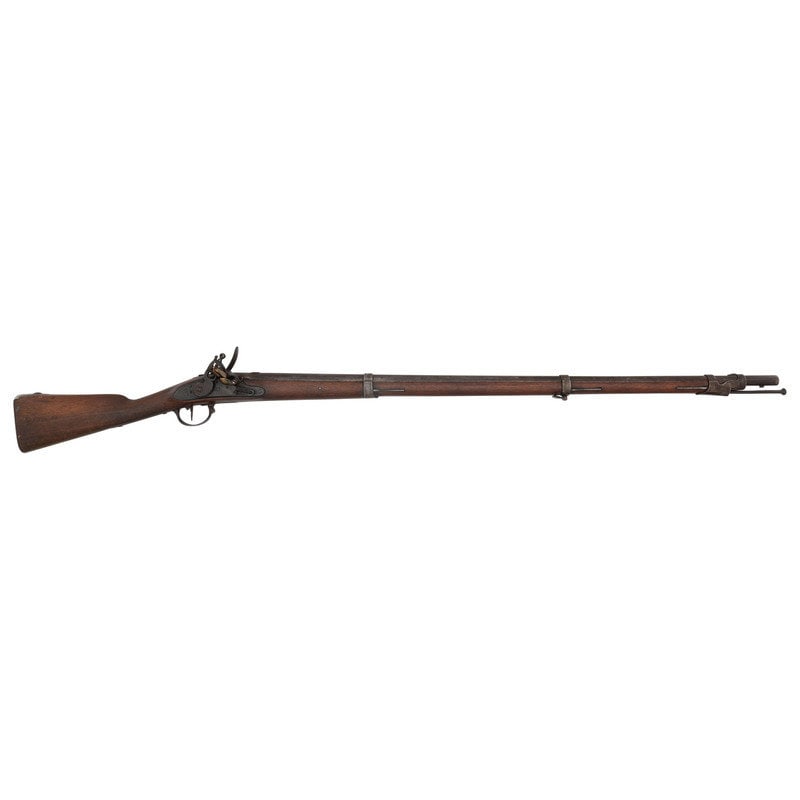 Composite Baden Flintlock Musket with an 1827 Dated US Model 1822 (1816 Type II) Lock: Composite Baden Flintlock Musket with an 1827 Dated US Model 1822 (1816 Type II) Lock .71 caliber. 42.75" round barrel. SN: NSN. Bright finish, iron furniture, European hardwood stock. Single shot muz