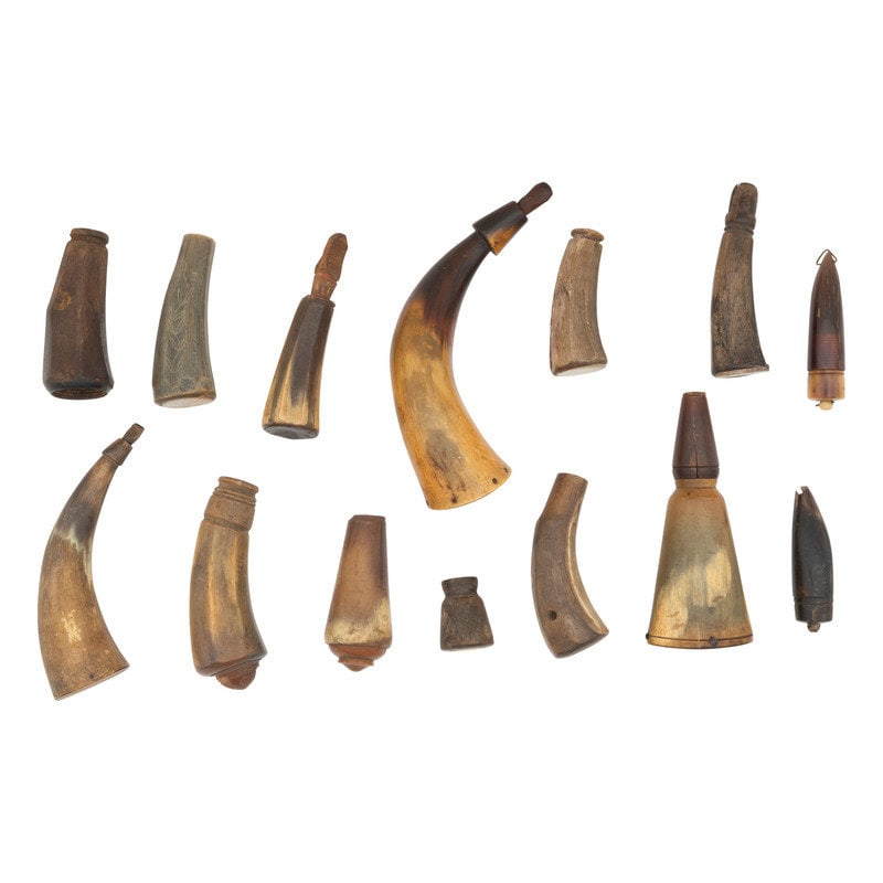 Lot of 11 Small Powder Horns (1 of 2)