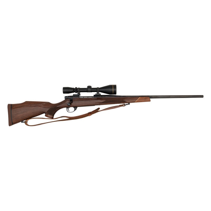 * Weatherby Vanguard with Scope: * Weatherby Vanguard with Scope .270 Winchester. 24" barrel length. SN: VX048870. Bolt-action rifle with Monte-Carlo style stock and Leupold VX-II 3-9x50 scope. Item displays a blued metal finish
