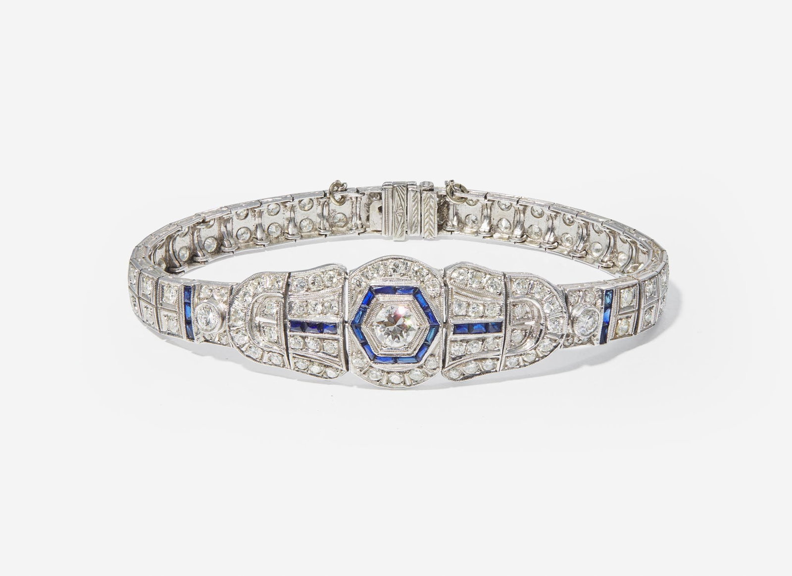 An Art Deco Sapphire and Diamond Bracelet (1 of 3)