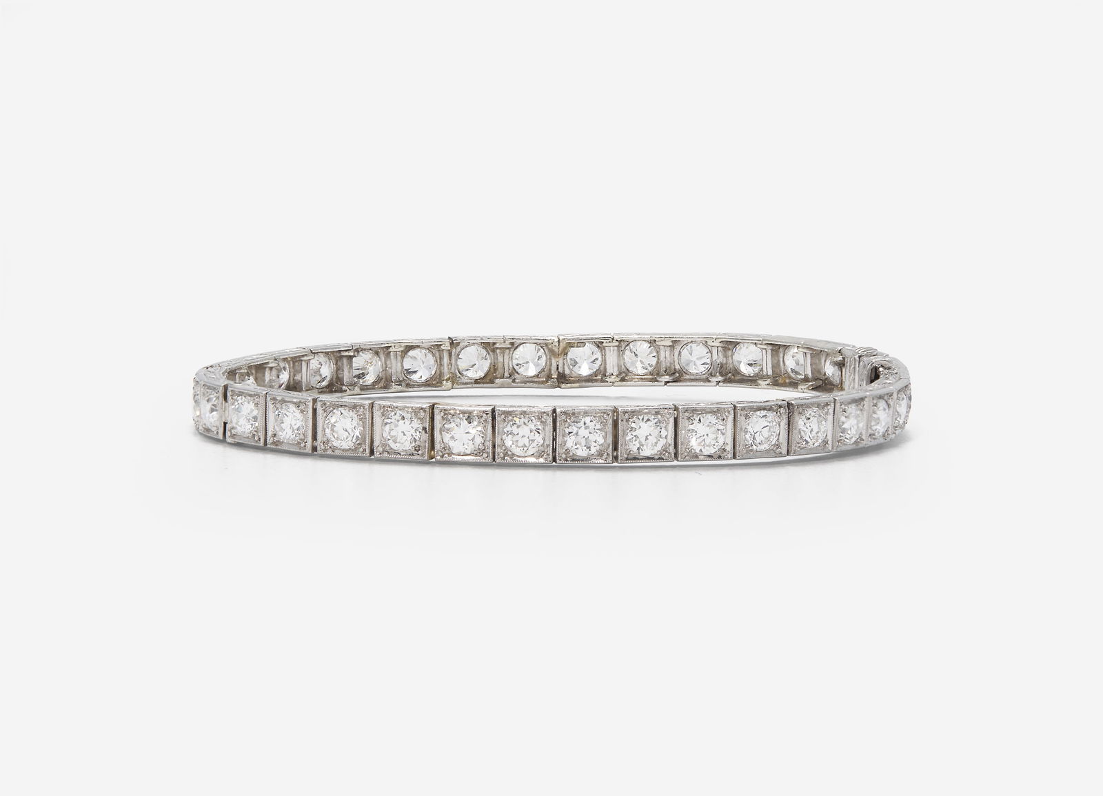 A Platinum and Diamond Art Deco Bracelet (1 of 3)