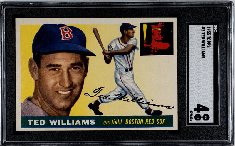 A 1955 Topps Ted Williams Baseball Card No. 2 (SGC 4 VG/EX) (1 of 2)
