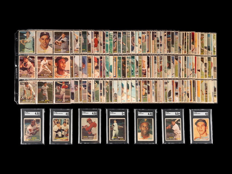 A Complete Set of 1957 Topps Baseball Cards Including SGC Graded Key Cards (407/407), (1 of 16)