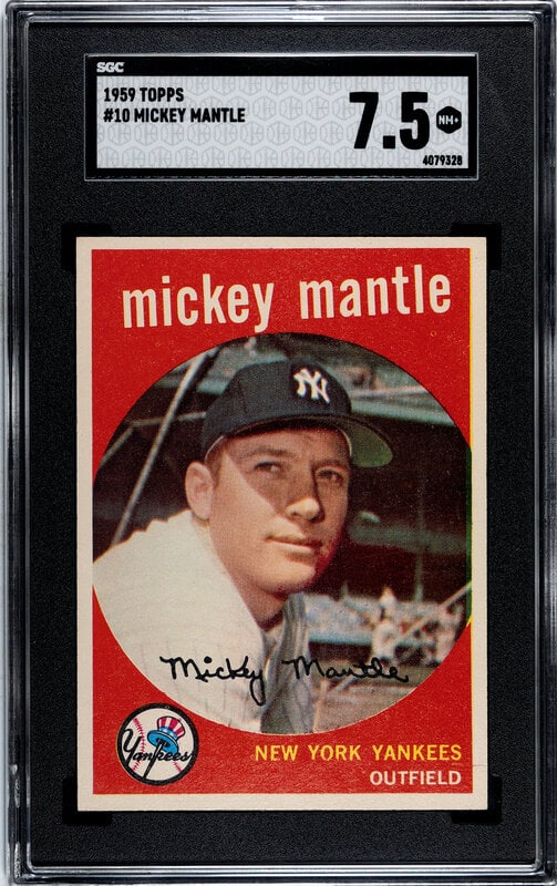 A 1959 Topps Mickey Mantle Baseball Card (SGC 7.5 NM+) (1 of 2)
