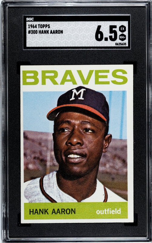 A 1964 Topps Hank Aaron Baseball Card No. 300 (SGC 6.5 EX/NM+) (1 of 2)