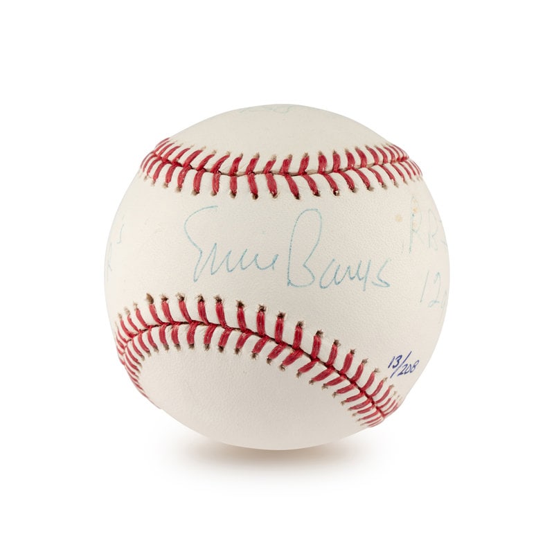 An Ernie Banks 1958 Season Stat Inscribed Signed Autograph Baseball (Beckett Authentication Services (1 of 5)