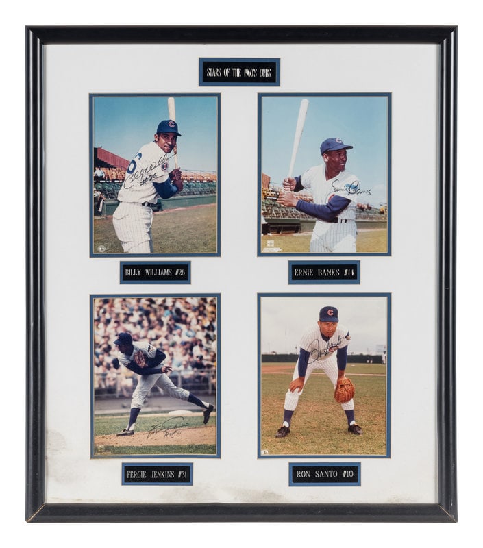 A 1969 Chicago Cubs Signed Autograph Hall of Fame Display, (1 of 5)