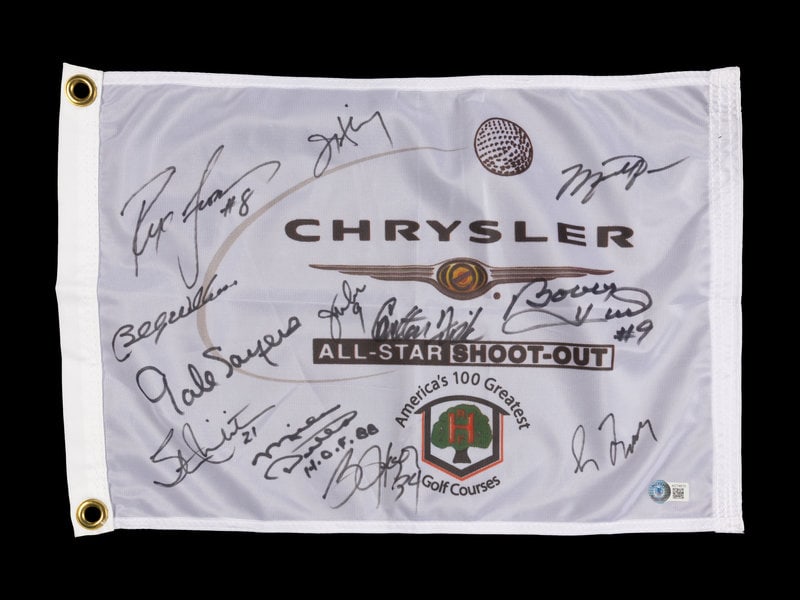 A 2004 Chrysler All-Star Golf Shootout Signed Autograph Golf Flag Including Michael Jordan (Beckett  (1 of 4)