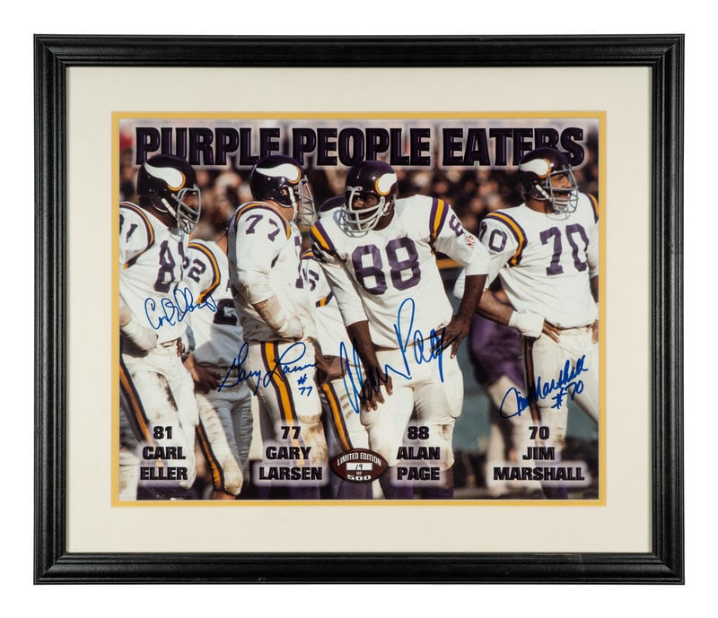 A Minnesota Vikings Purple People Eaters Vikings Signed Autograph Photo Display (1 of 4)