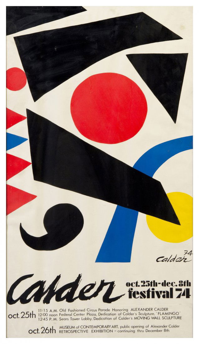 Alexander Calder, (American, 1898-1976), Calder F: Alexander Calder (American, 1898-1976) Calder Festival 74 poster 24 1/2 x 13 1/2 inches.