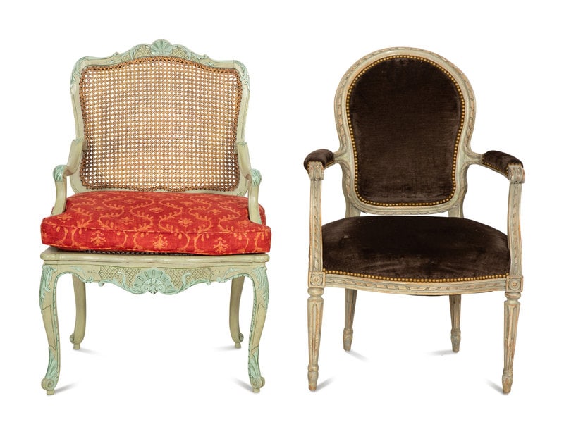 Two French Carved and Painted Wood Chairs (1 of 8)