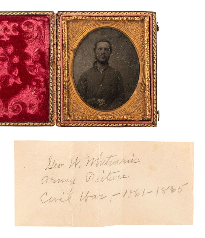 [CIVIL WAR]. 2 sixth plate portraits of soldiers with IDs incl. Capt. W.G. Weed, 18th NY Infantry. (1 of 2)