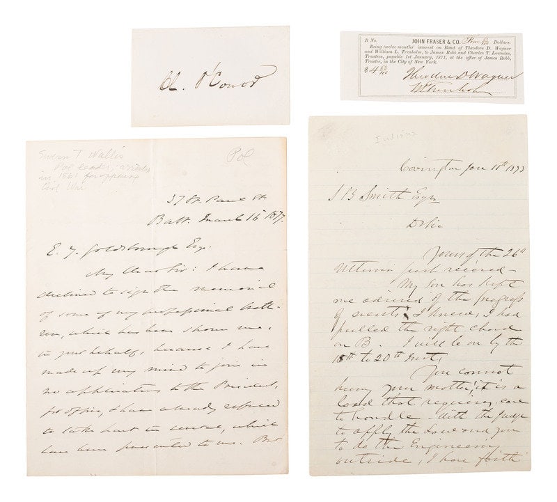 [POLITICS -AUTOGRAPHS]. Autographs of Confederates and Confederate sympathizers. (1 of 2)