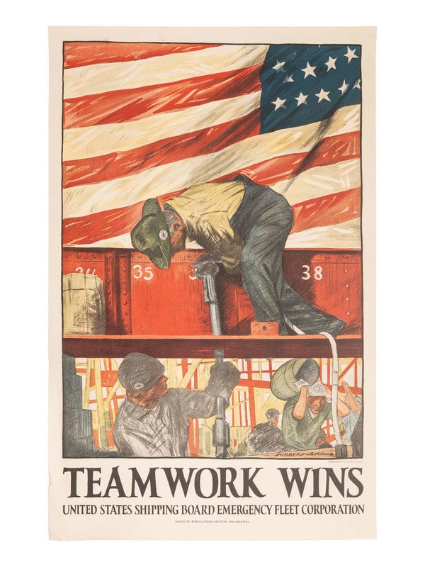 [WWI]. 5 posters issued by the United States Shipping Board Emergency Fleet Corporation. (1 of 5)