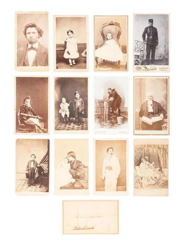 [EARLY PHOTOGRAPHY]. Approx. 109 CDVs, incl. occupational and family portraits.: [EARLY PHOTOGRAPHY]. Approx. 109 CDVs, incl. occupational and family portraits. Approx. 109 CDVs of men, women, and children of varying ages, including portraits of couples, siblings, and families, cr