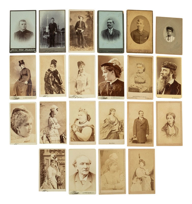 [EARLY PHOTOGRAPHY]. 75 CDVs & cabinet cards of 19th century actors & other personalities. (1 of 7)