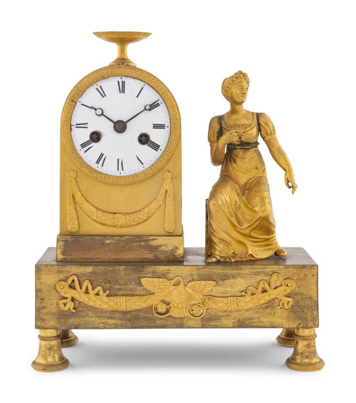 An Empire Gilt Bronze Clock (1 of 5)
