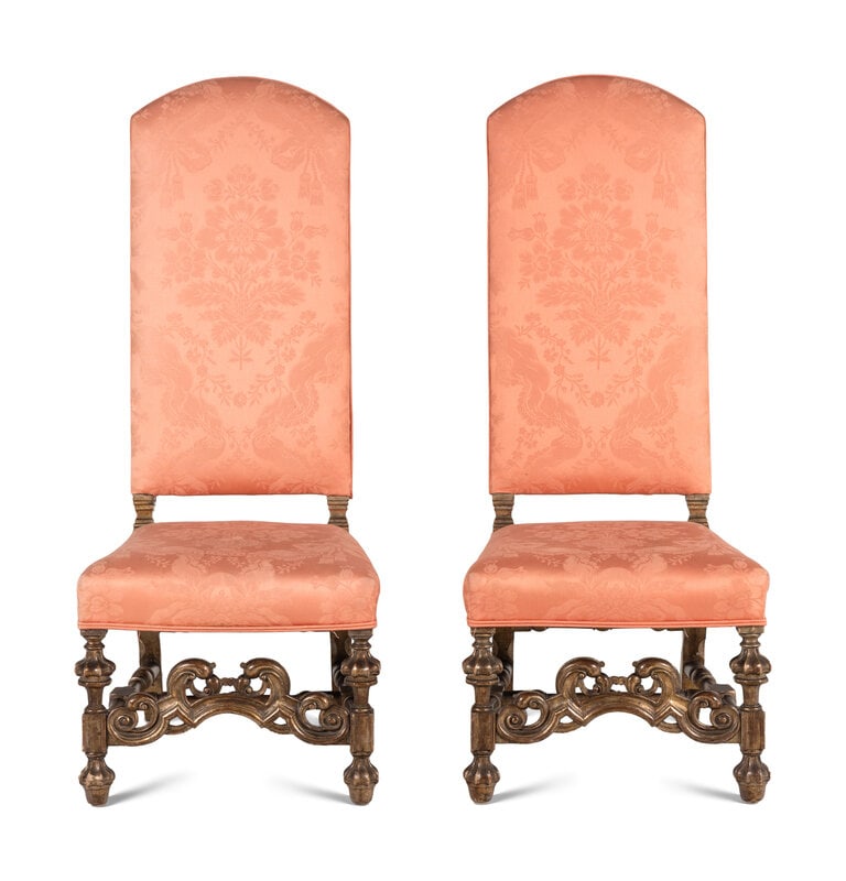 A Pair of William and Mary Style Silvered Side Chairs (1 of 5)