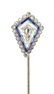 50: An Art Deco Platinum, Diamond and Synthetic Sapphir
