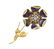 128: A Vintage 18 Karat Gold and Plique-a-Jour Enamel A