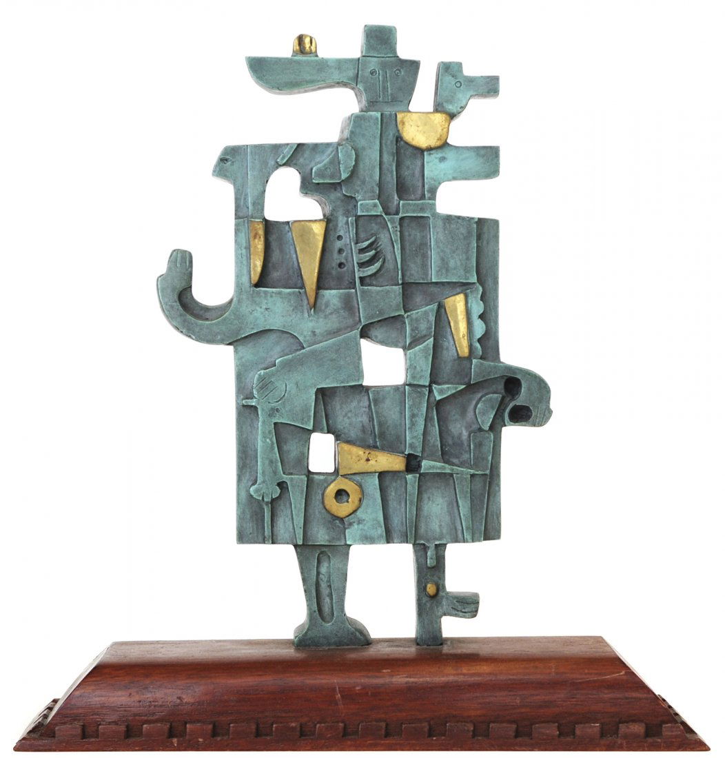 Carlos Merida, (Guatemalan, 20th century), Faces: Carlos Merida (Guatemalan, 20th century) Faces bronze edition VIII/IX, inscribed Carlos Merida Height: 12 1/4 inches on a 1 3/4 inch base. Property from the Collection of The Brogan M