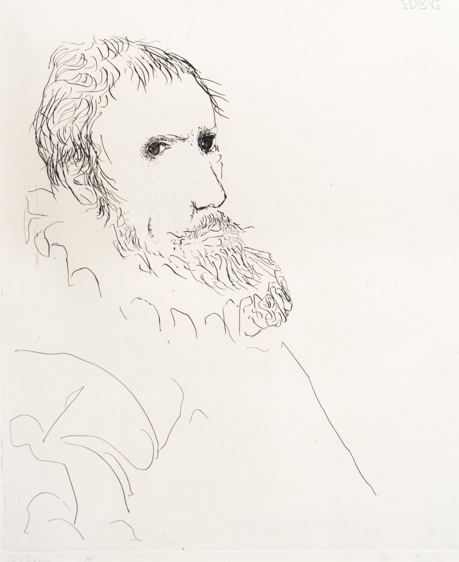 Leonard Baskin, (American, 1922-2000), De Genn, Me: Leonard Baskin (American, 1922-2000) De Genn, Menan (a pair of works) etching signed Baskin and dated (lower right) 18 x 15 inches.