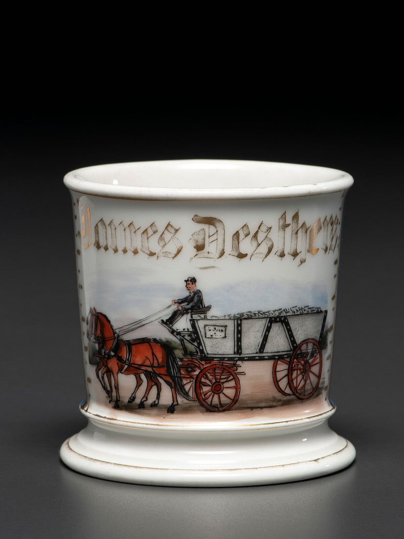 A Coal Deliveryman's Porcelain Occupational Shaving Mug (1 of 4)