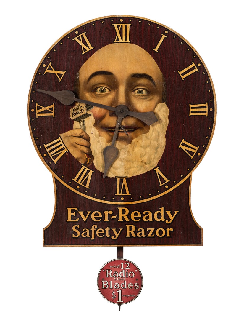 An Ever-Ready Safety Razor Wooden Advertising Wall Clock (1 of 4)