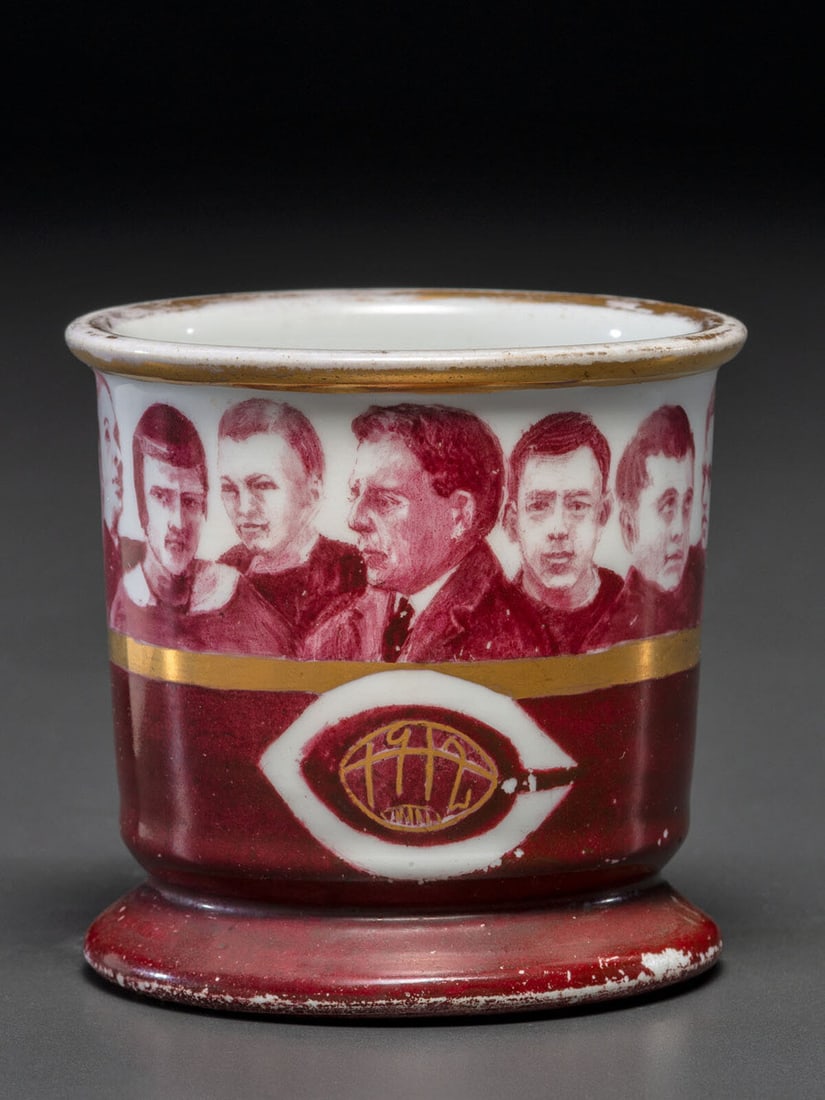A Football Coach's Porcelain Occupational Shaving Mug Belonging to Amos Alonzo Stagg (1 of 7)