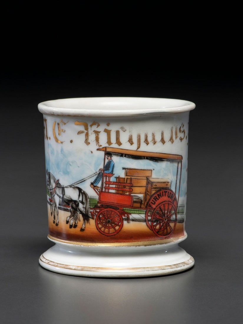 A Furniture Deliveryman's Porcelain Occupational Shaving Mug (1 of 4)