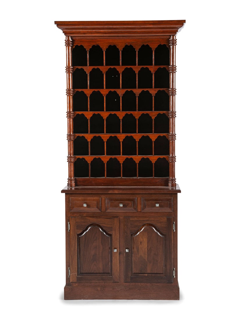 An Oak Stepback Barbershop Cabinet (1 of 4)