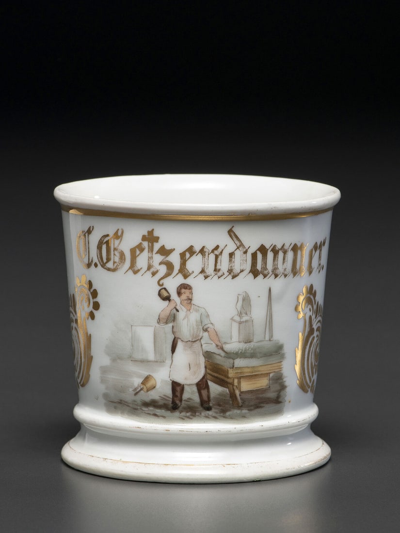 A Stone Mason's Porcelain Occupational Shaving Mug (1 of 4)