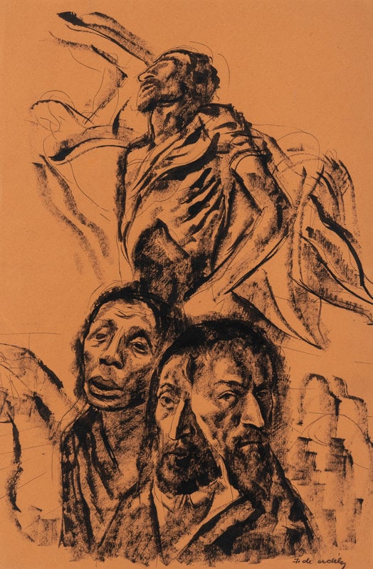 Francis De Erdelyi (American/Hungarian, 1904-1959) Untitled: Francis De Erdelyi (American/Hungarian, 1904-1959) Untitled lithograph signed in charcoal (lower right) 18 1/2 x 12 1/2 inches. Size 18 1/2 x 12 1/2 inches.
