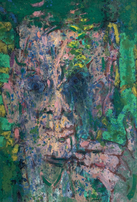 Karl Zerbe (American/German, 1903-1972) Study I for a Self Portrait, 1960: Karl Zerbe (American/German, 1903-1972) Study I for a Self Portrait, 1960 acrylic on canvas signed Zerbe, dated and titled (verso) 20 x 14 inches. Size 20 x 14 i