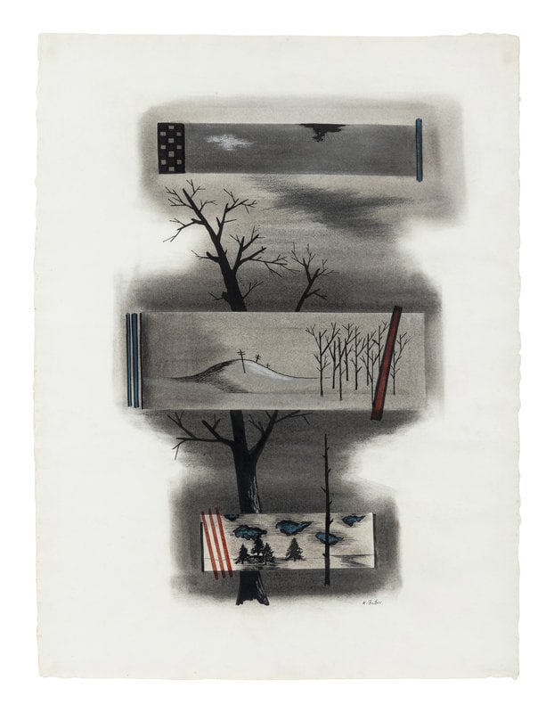 Karl Eugene Fortess
(American, 1907-1993)
Untitled (Surrealist Landscape), c. 1940  (1 of 5)