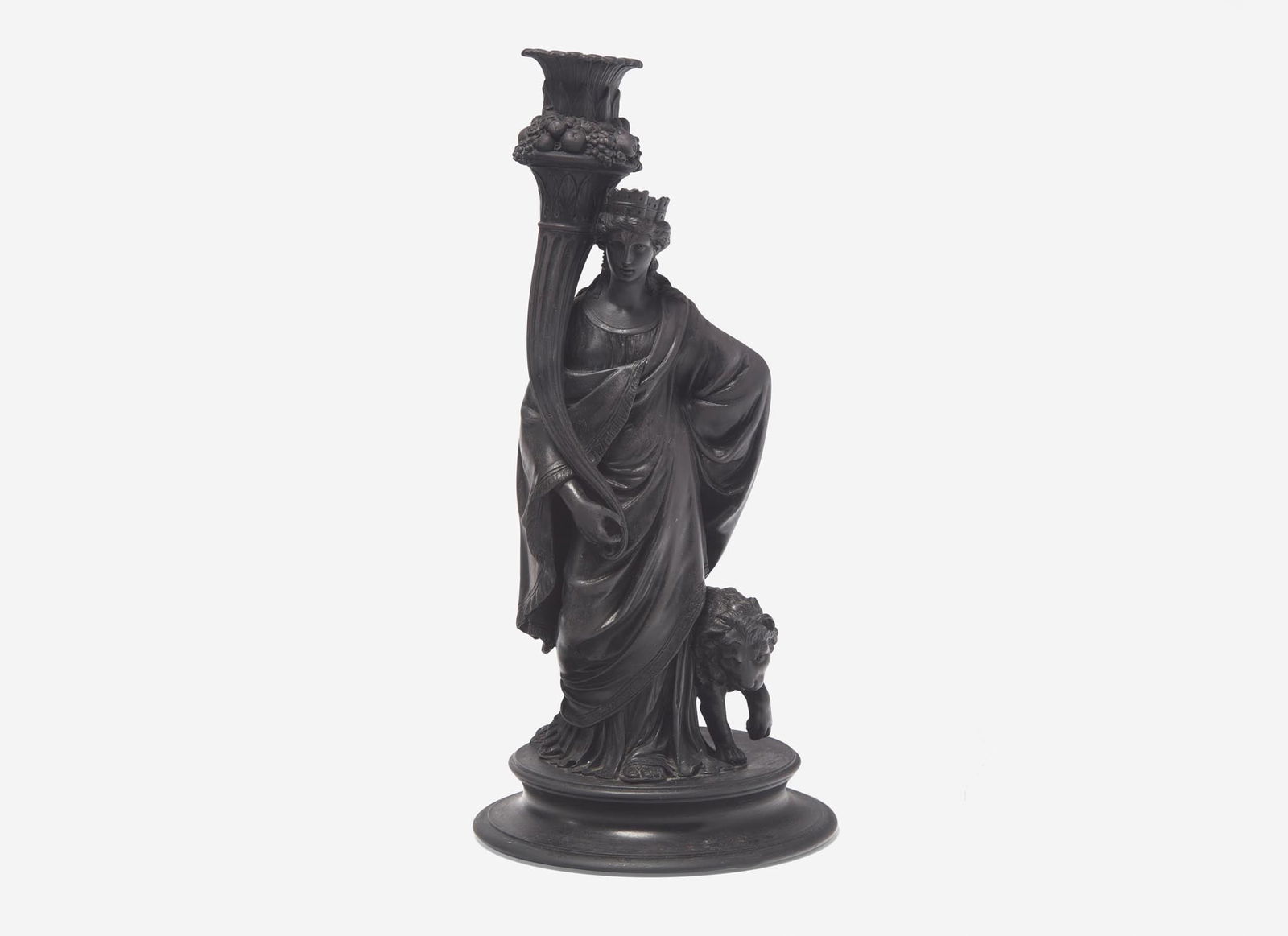 A Wedgwood Black Basalt Figural Candlestick, UK, early 19th century (1 of 4)
