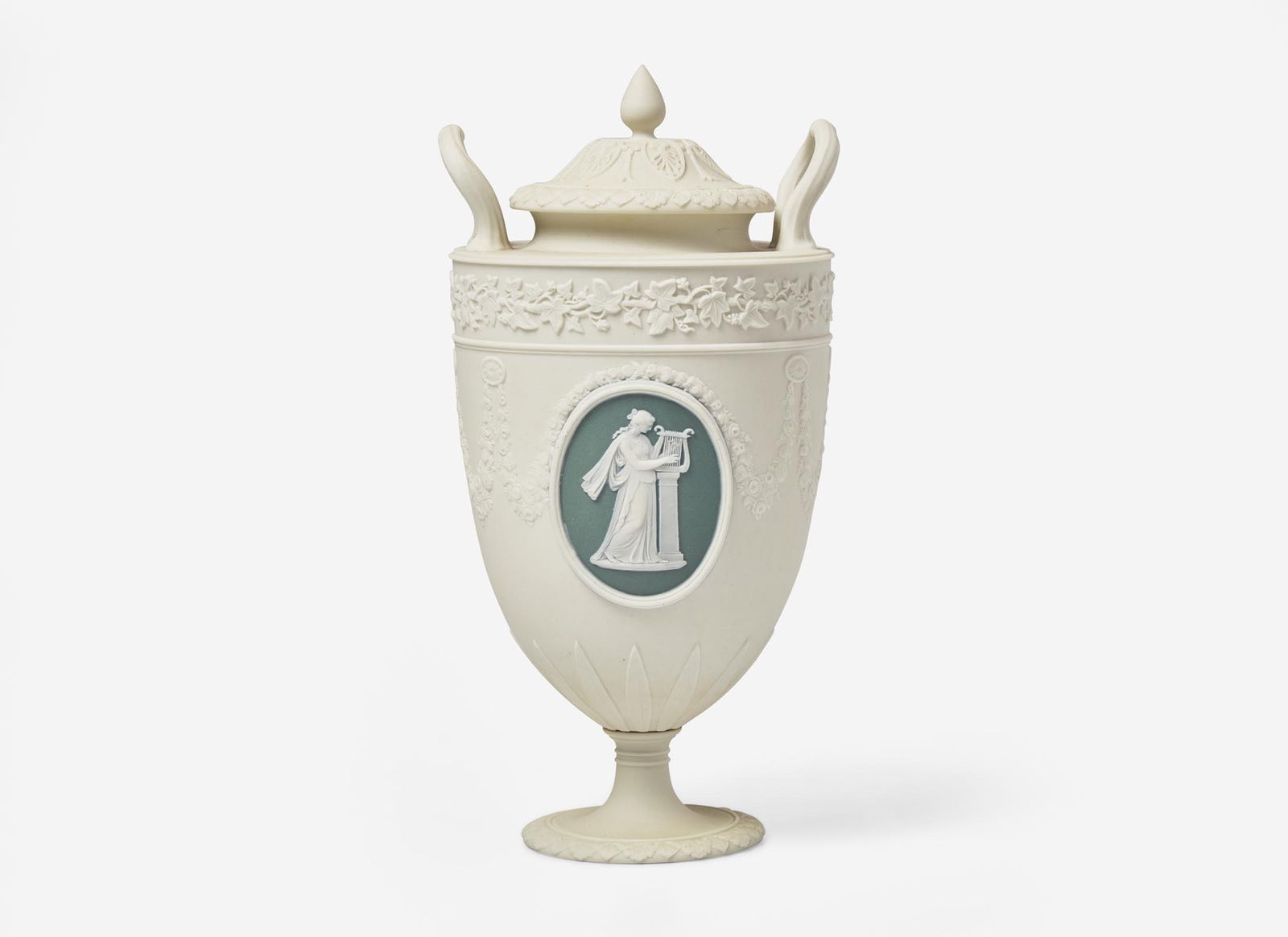 A Wedgwood Solid White Jasperware Vase and Cover, UK, early 19th century (1 of 3)