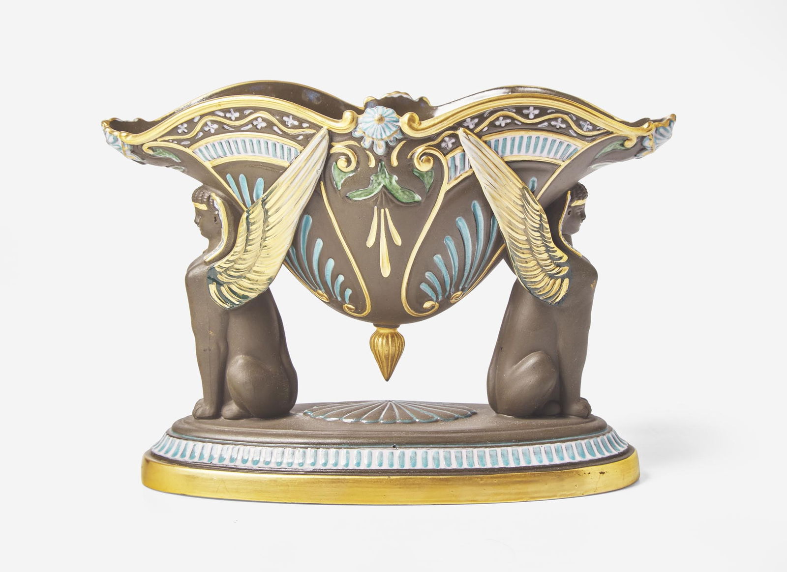 A George Jones Brown Stoneware "Sphinx Jardiniere", UK, 1870s (1 of 3)